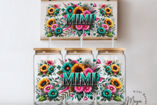 Mimi Floral Glass Can Wrap Png Graphic by Maya Print Design · Creative ...