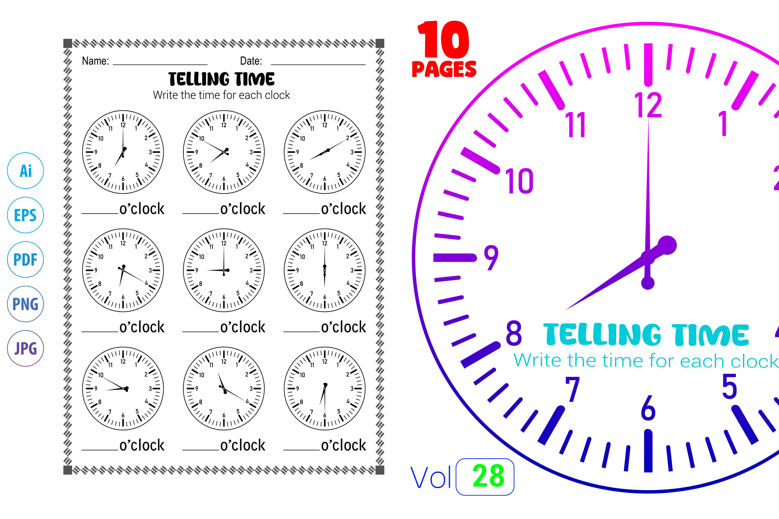 Printable Time Practice Worksheets Graphic by Self Graphics House ...