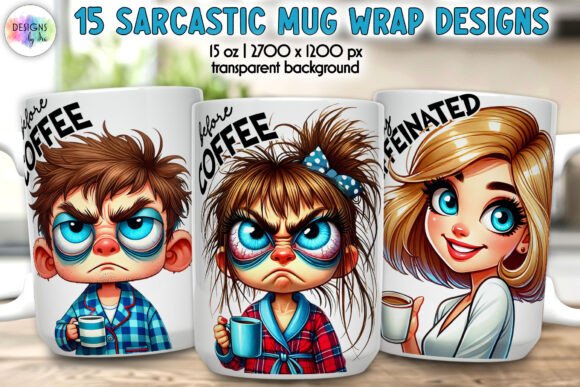 Sarcastic Coffee Mug Wrap Bundle Graphics
