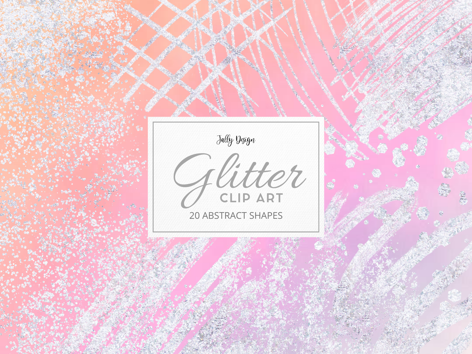White Opal Glitter Abstract Clip Art