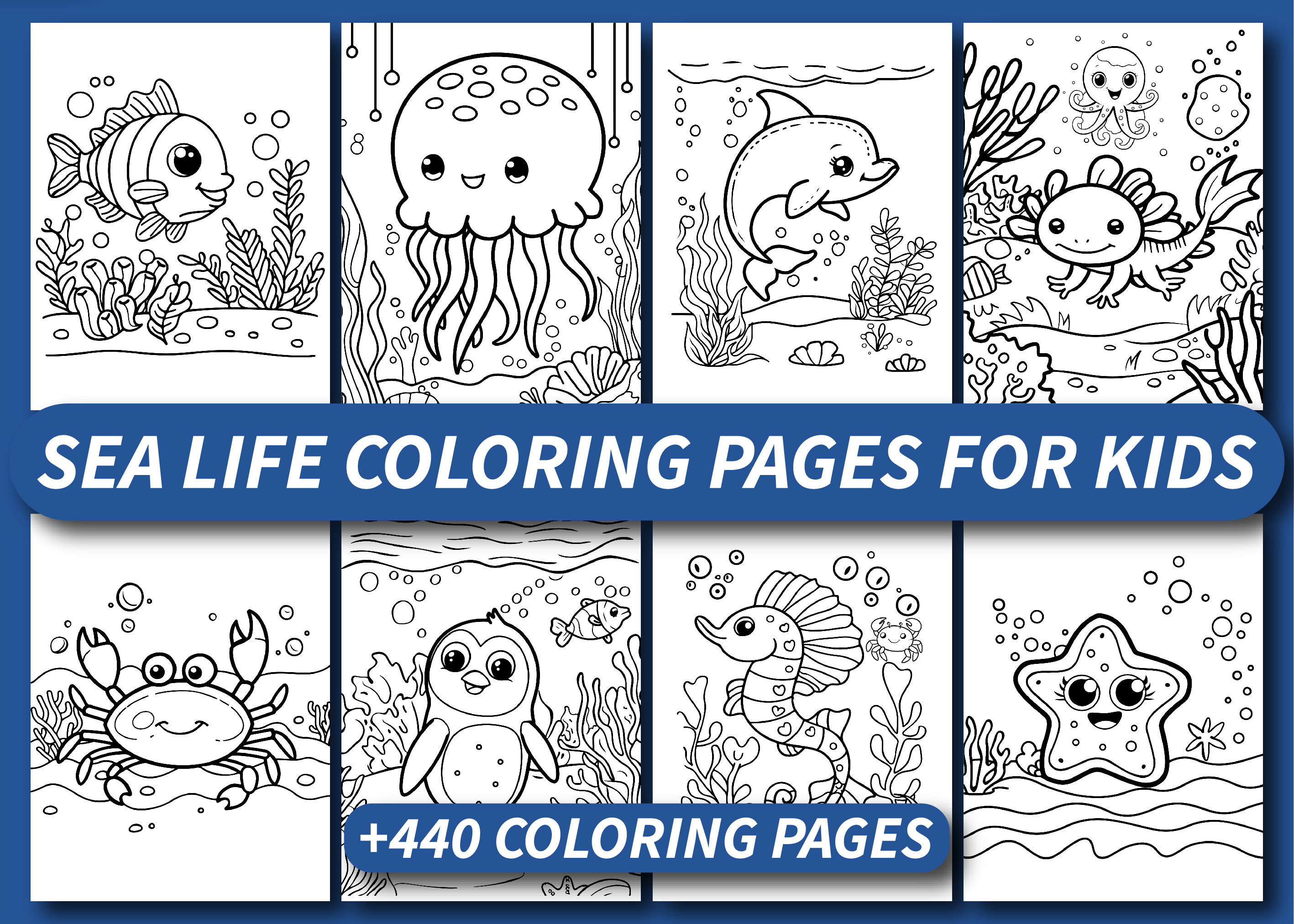 440 Sea Life Coloring Pages for Kids