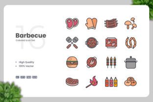 Barbecue Color Icons Graphic by upnowgraphic · Creative Fabrica