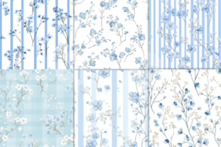 Blue Floral Wildflower Digital Paper Graphic by Nam Tiwa · Creative Fabrica