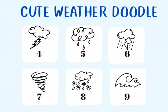 Cute Weather Doodle Font PNG with transparent background - Preview 3