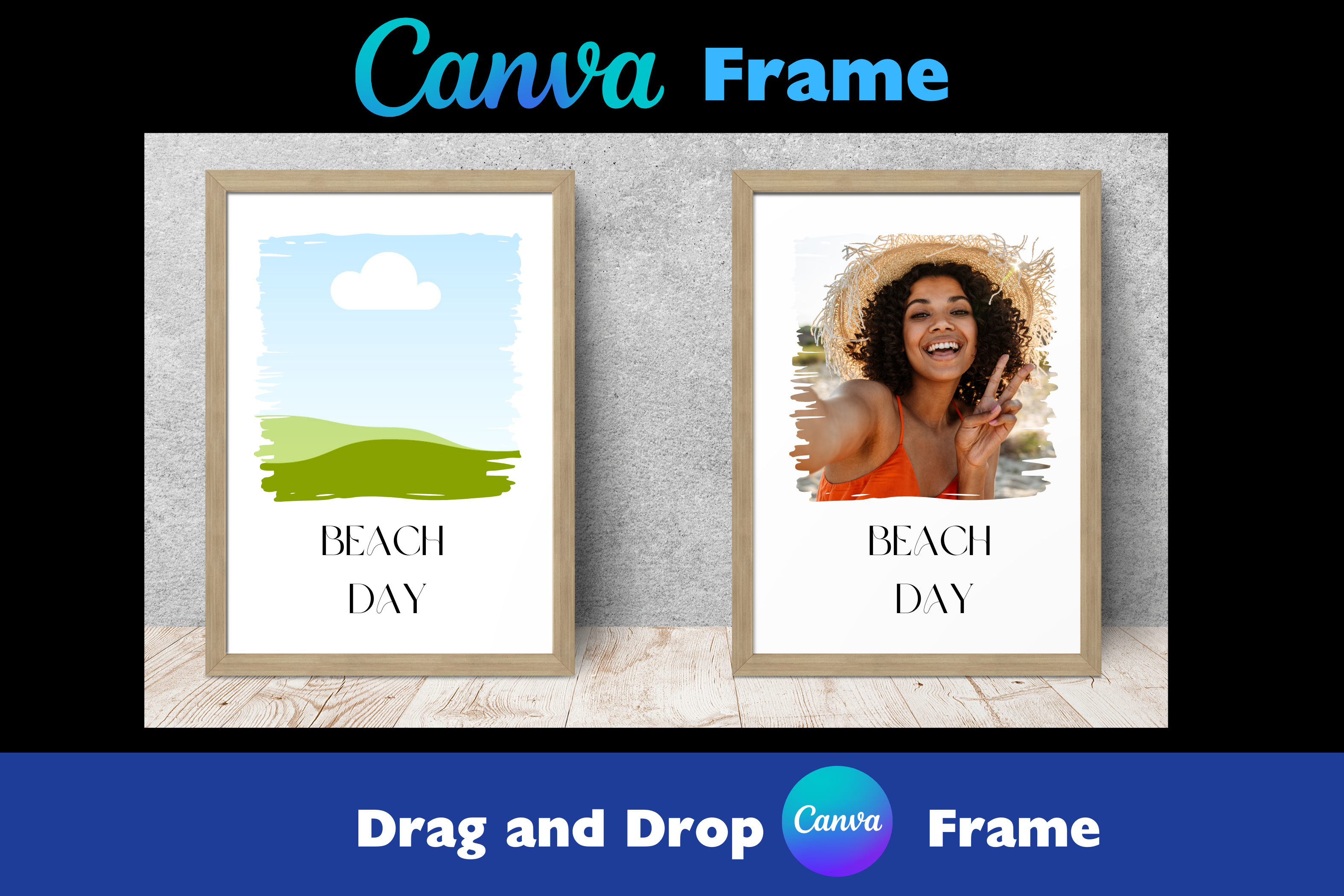 Distressed Canva Frame Template
