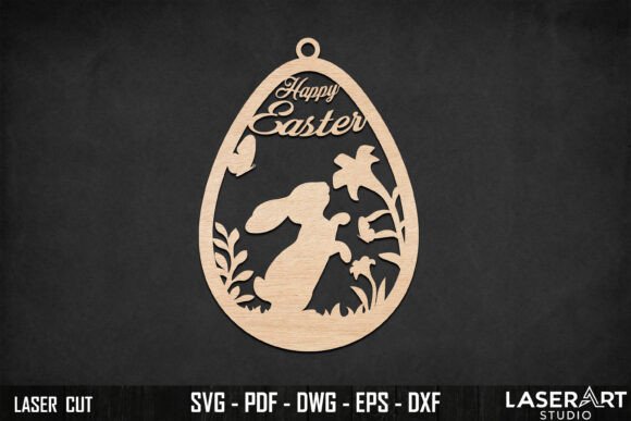 Easter Bunny Egg Ornament - Laser Cut · Creative Fabrica