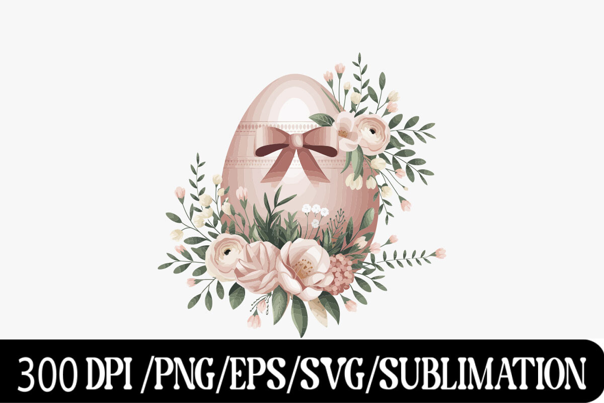 Elegant Floral Easter Egg Art Graphic by mamtaj019838 · Creative Fabrica