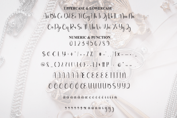 Jewellery Font PNG with transparent background - Preview 6