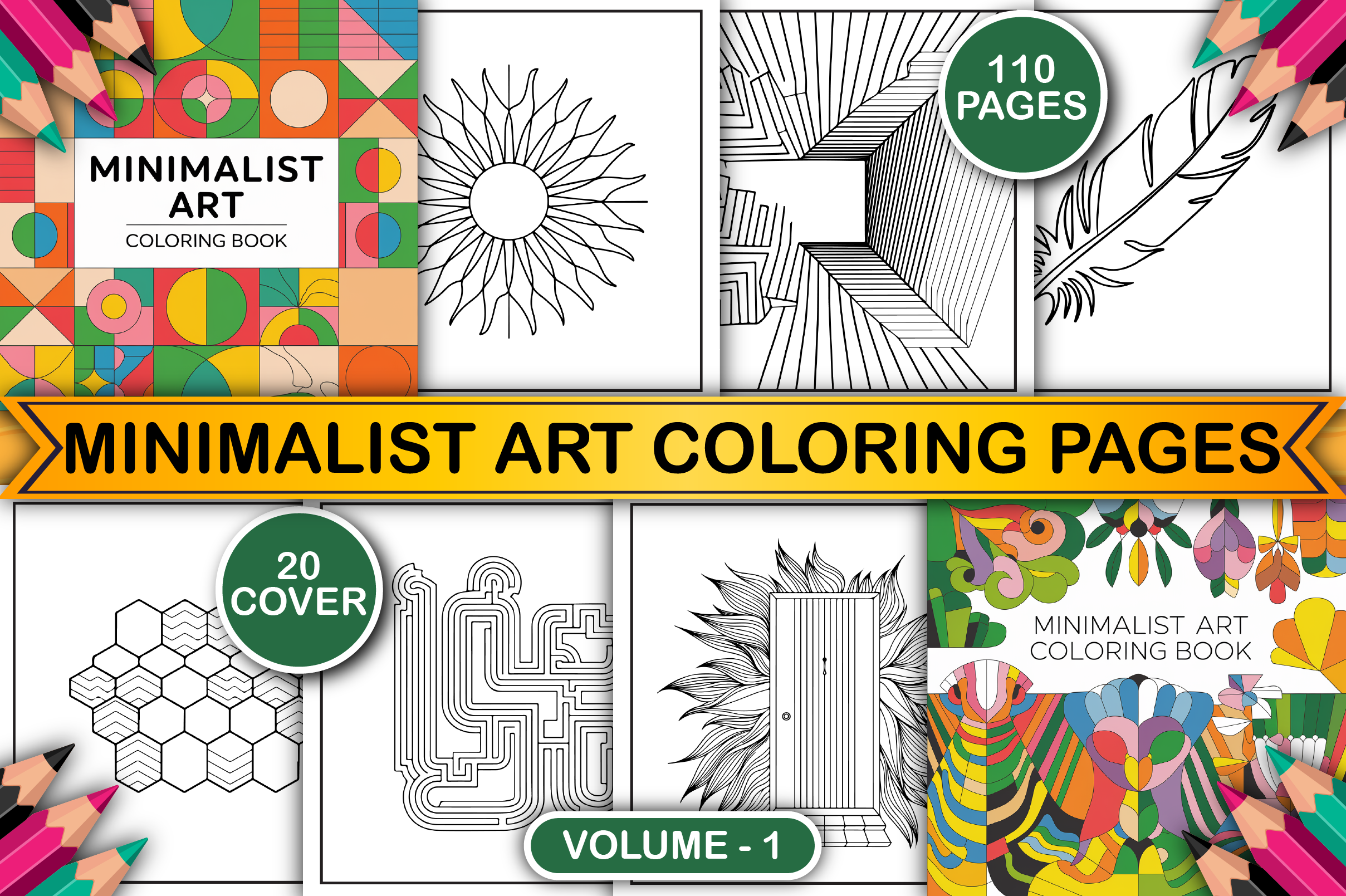 Minimalist Art Coloring Pages for Adults