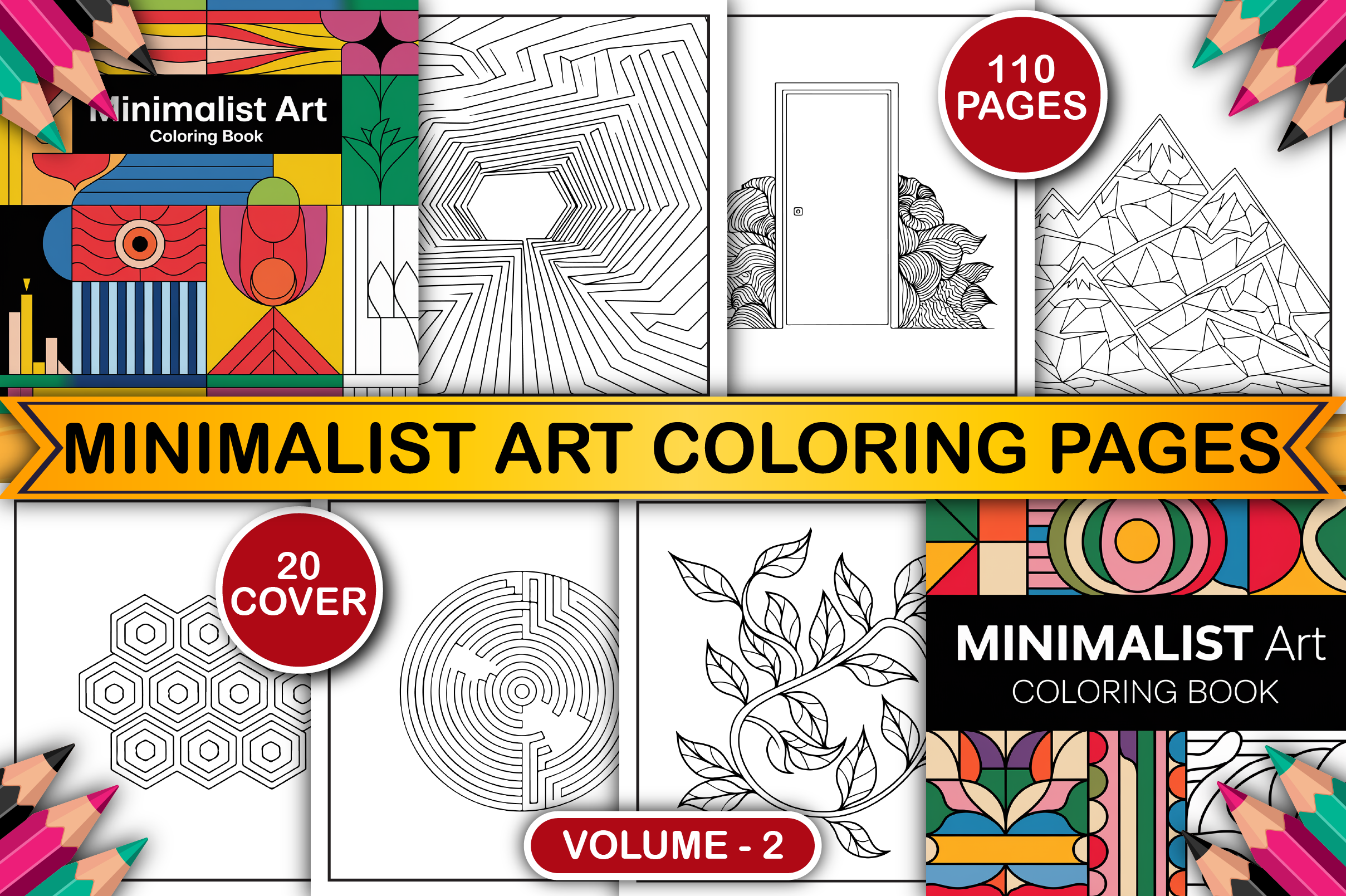 Minimalist Art Coloring Pages for Adults