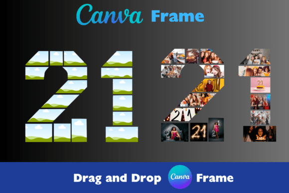 Number 21 Canva Frame Birthday
