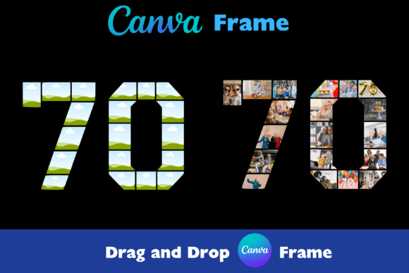 Number 70 Canva Frame Birthday