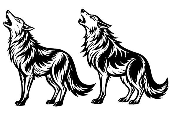 A Realistic Wolf Silhouette