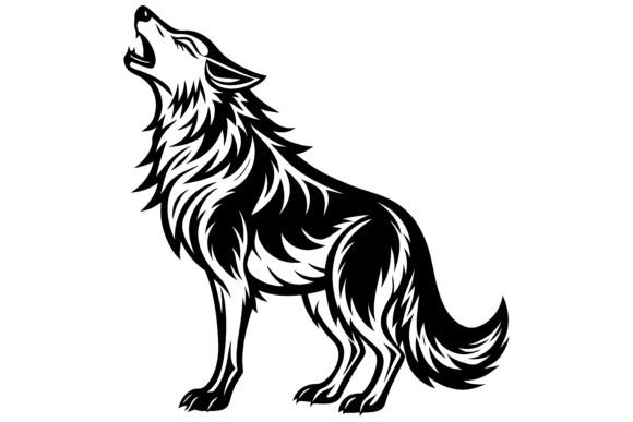 A Realistic Wolf Silhouette