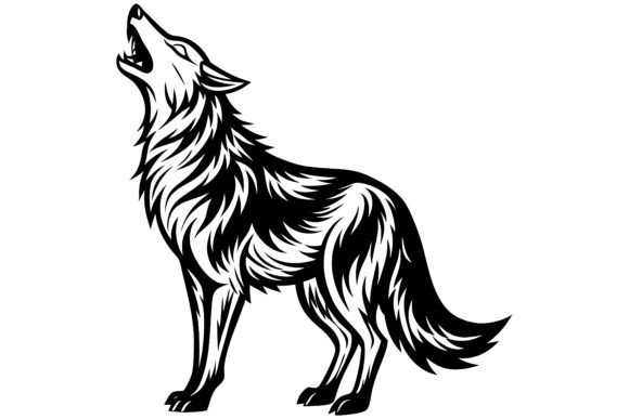 A Realistic Wolf Silhouette
