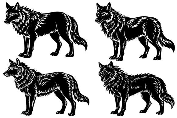 A Realistic Wolf Silhouette Bundle