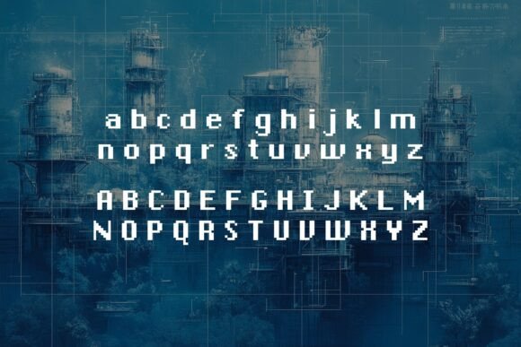Block Blueprint Font - Preview 4