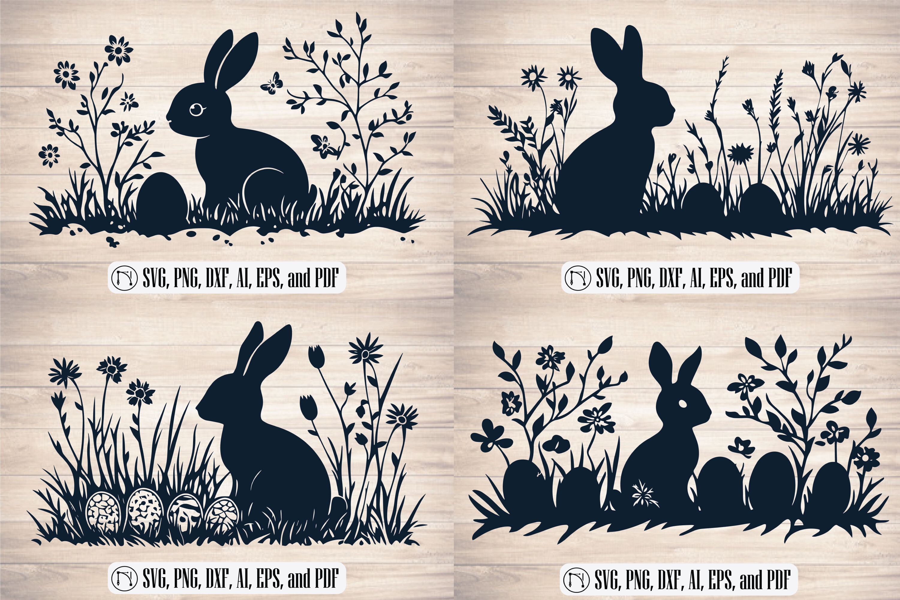 Cricut Wildflower Easter Bunny SVG Set · Creative Fabrica
