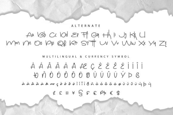 Kertas Sobek Font PNG with transparent background - Preview 3