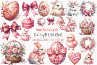 Pink Coquette Easter Clipart