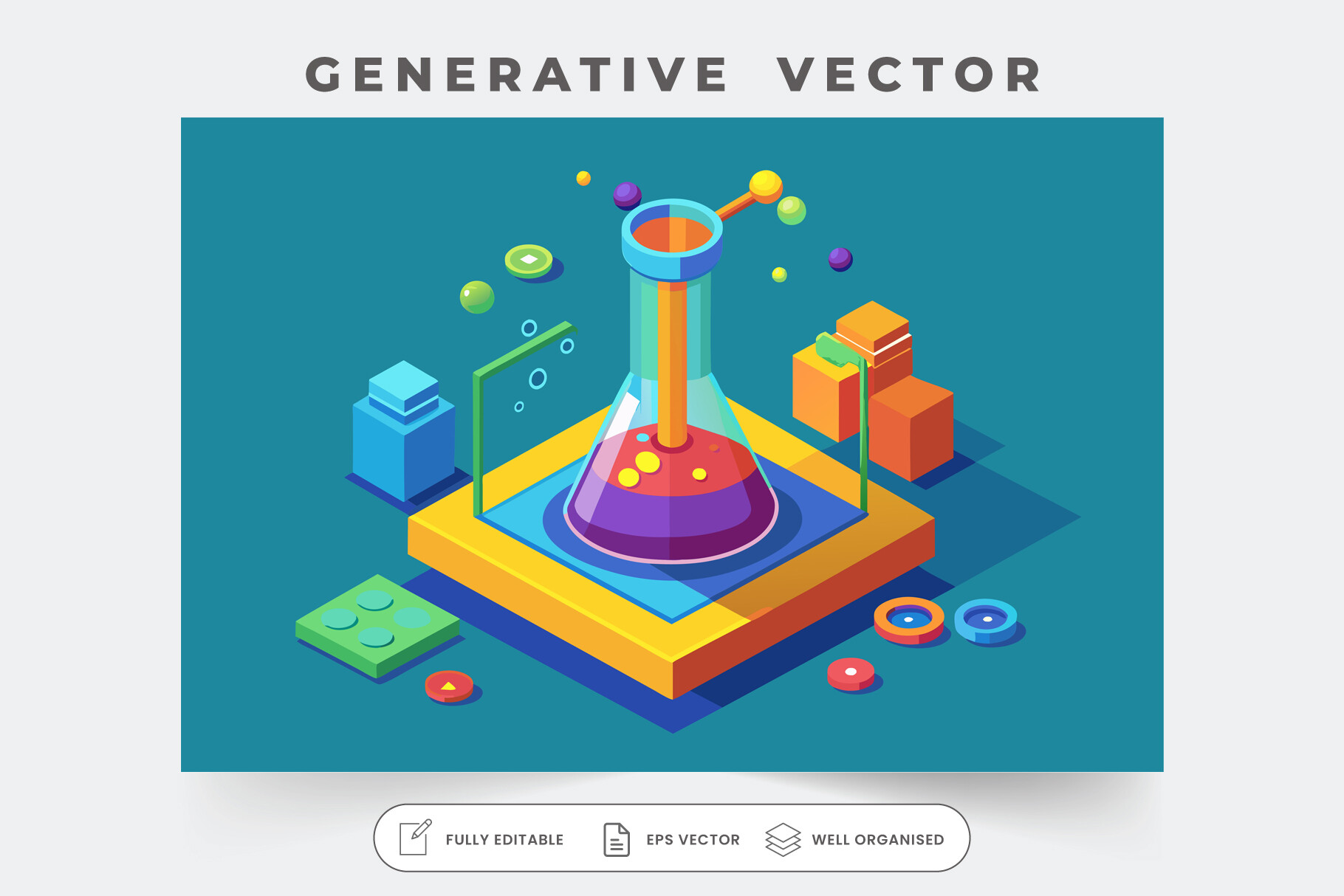 Science Experiment Illustration in a Fla Graphic by iftikharalam ...