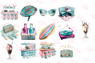 Vintage Retro Summer Clipart Graphic by Markicha Art · Creative Fabrica