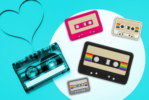 80s Rainbow Cassette ITH Feltie Applique