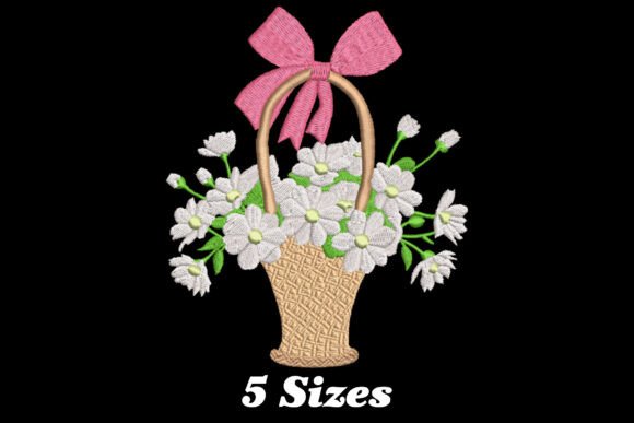Basket with Flowers and Bow