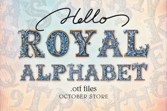 Blue Royal Alphabet Color Fonts Font By october.store