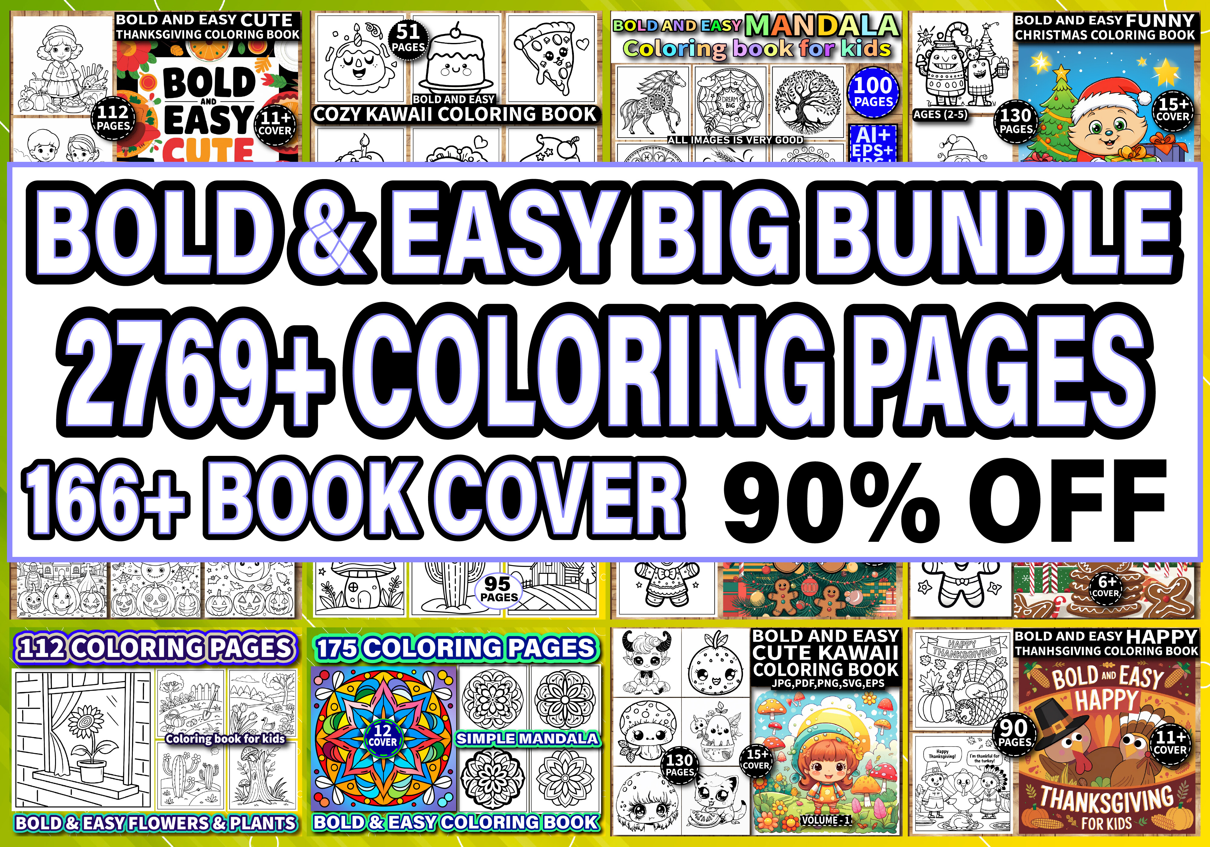 Bold and Easy Bundle Coloring Book Pages