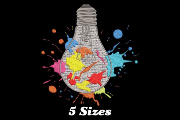 Bulb with Colorful Paint Splash