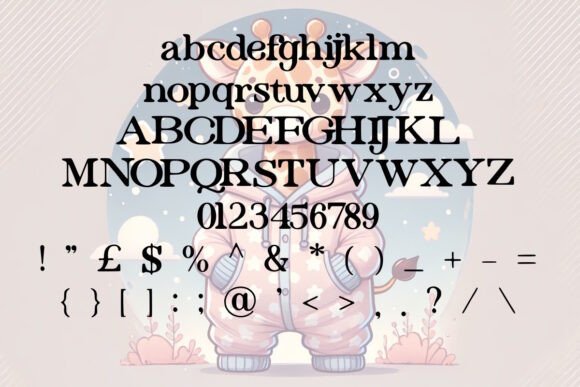 Giraffe Pajamas Font - Preview 1