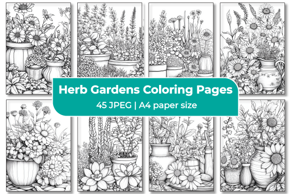 Herb Gardens Coloring Pages Graphic by Sumon Chandra · Creative Fabrica