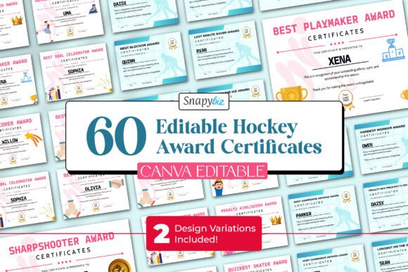 Hockey Award Certificate Template Bundle
