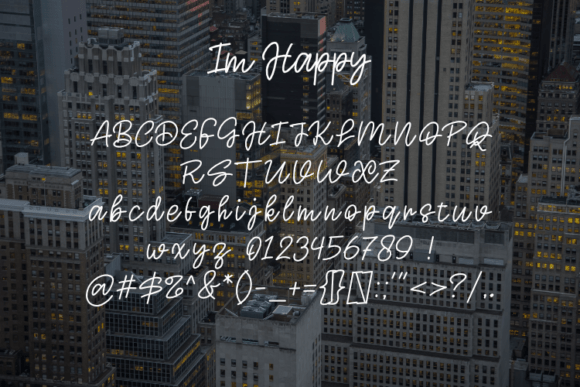 Im Happy Font PNG with transparent background - Preview 1