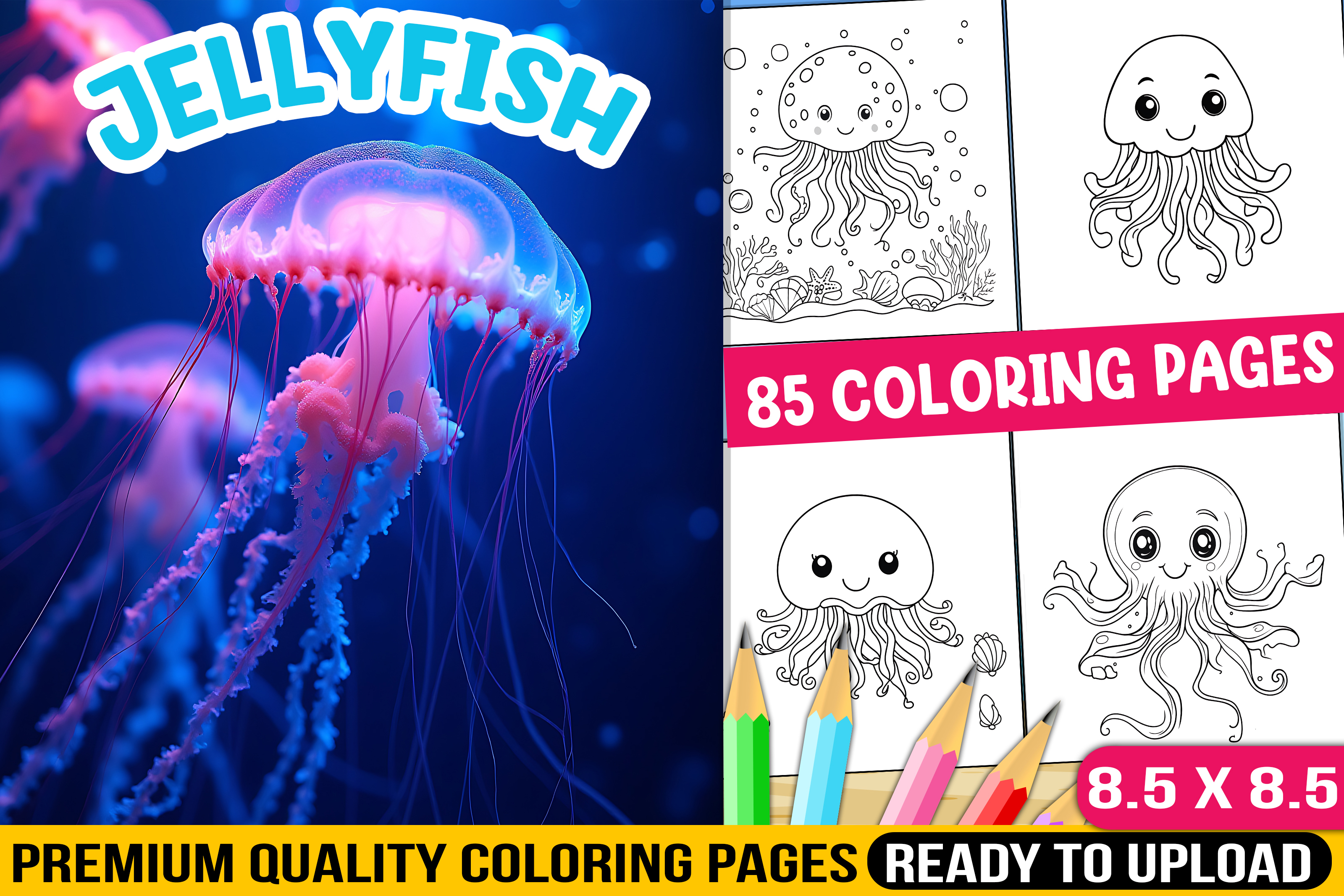 Jellyfish Coloring Book for Kids