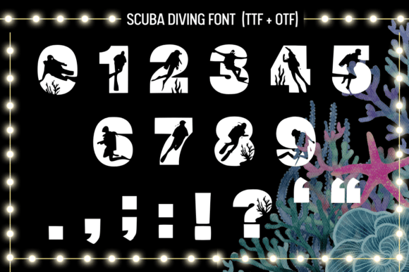 Scuba Diving Font PNG with transparent background - Preview 2