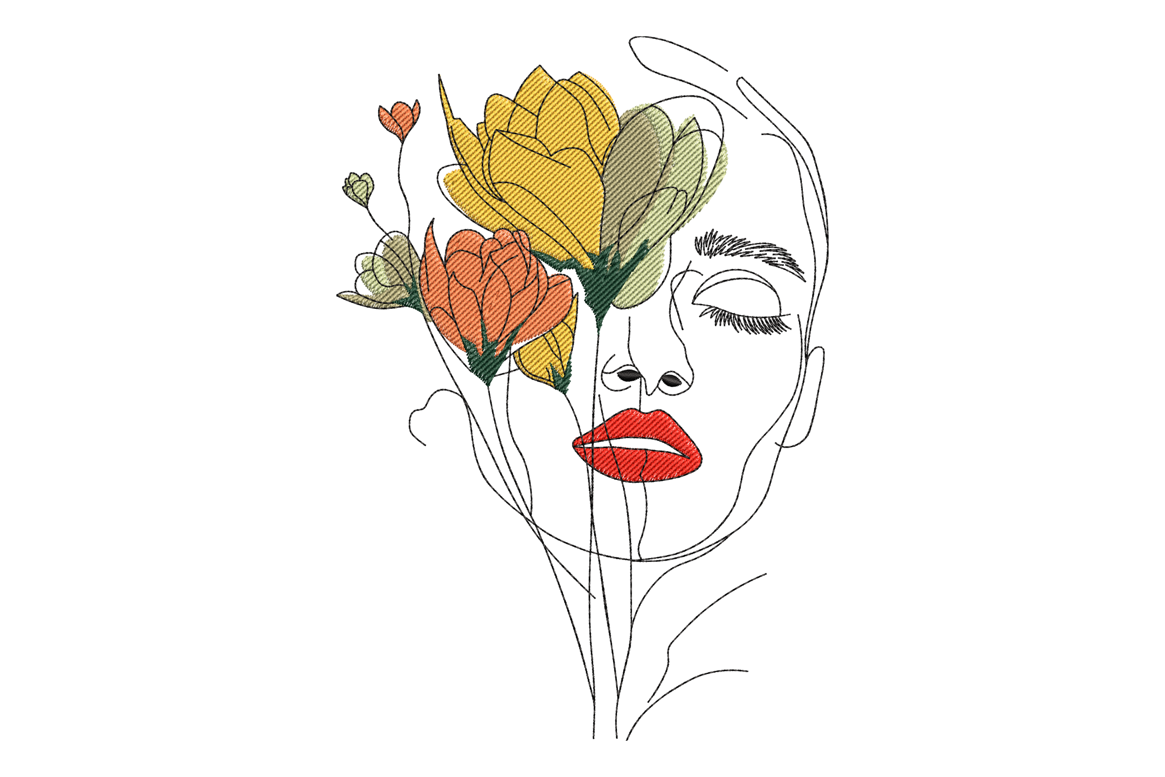 Woman Floral Face
