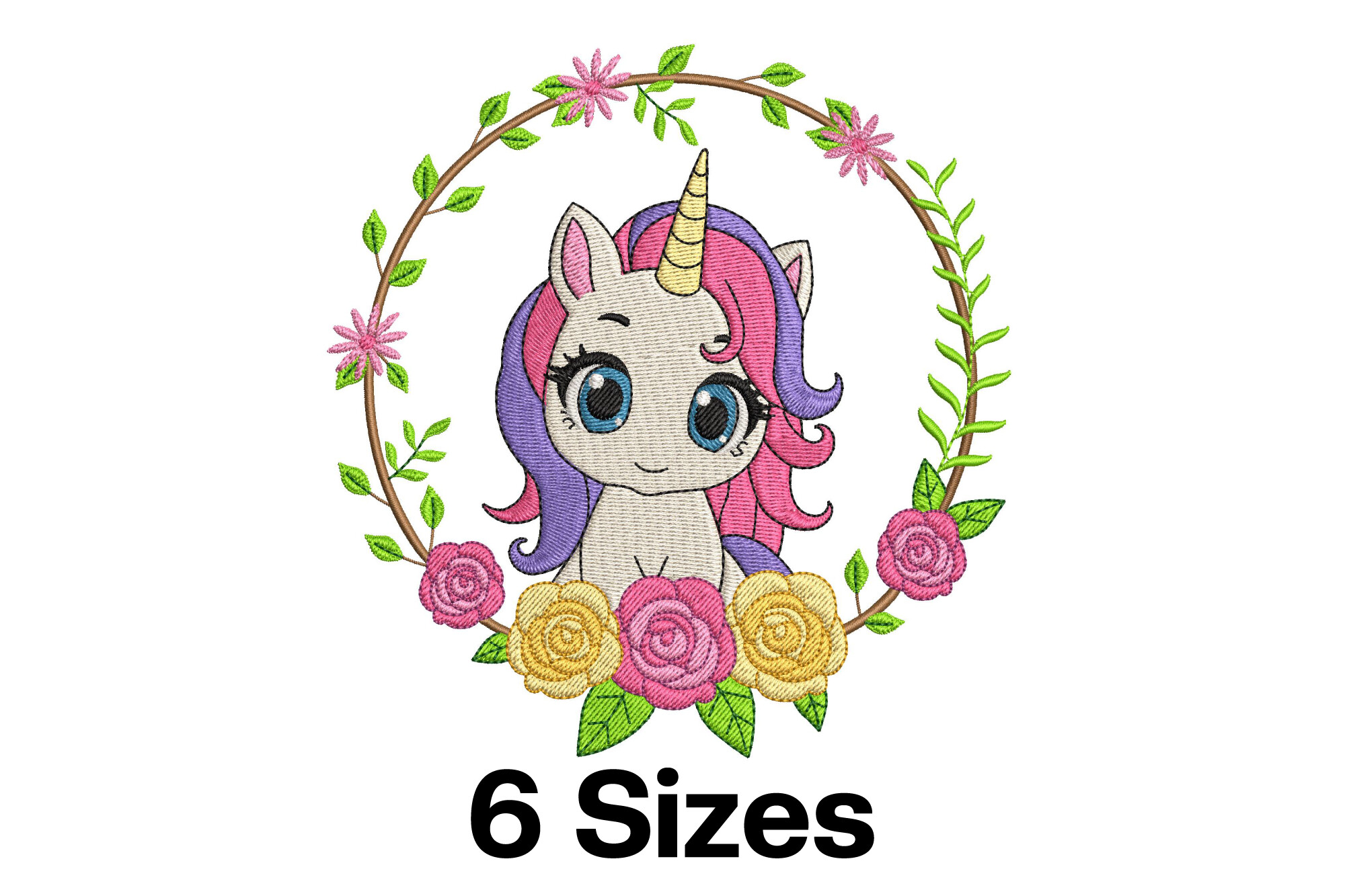 Beautiful Unicorn Floral Frame