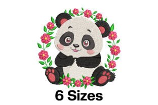 Cute Panda Floral Frame · Creative Fabrica