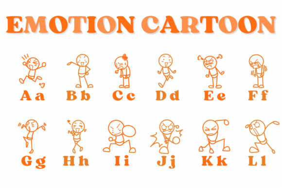 Emotion Cartoon Font PNG with transparent background - Preview 1