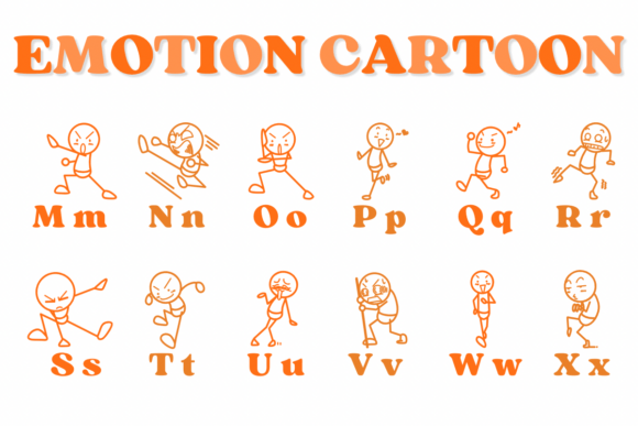Emotion Cartoon Font PNG with transparent background - Preview 2