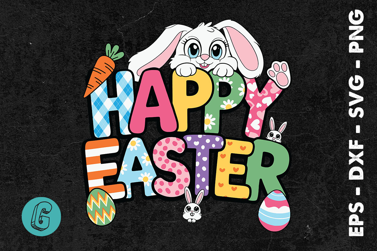 Hoppy Easter Sublimation Happy SVG Graphic by Glamour · Creative Fabrica