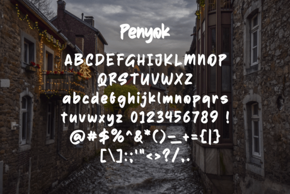 Penyok Font PNG with transparent background - Preview 1