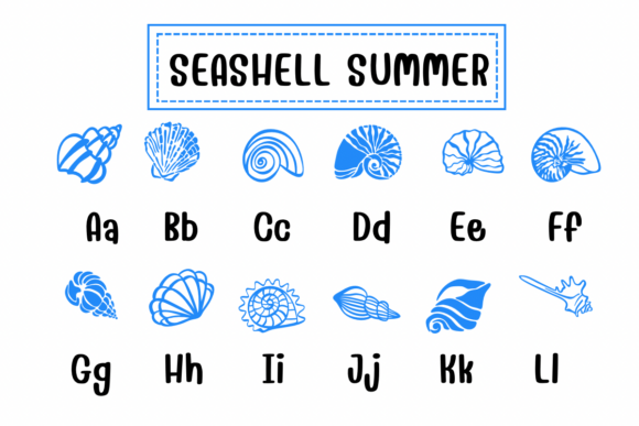 Seashell Summer Font PNG with transparent background - Preview 1