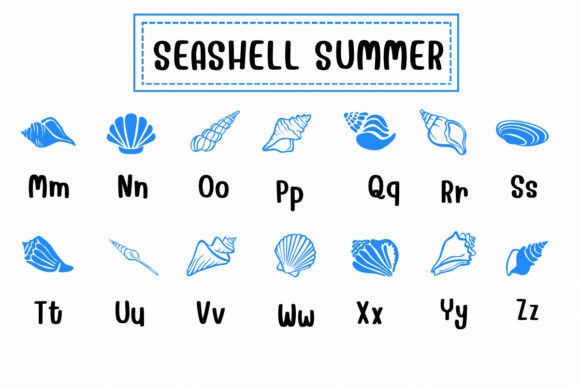 Seashell Summer Font PNG with transparent background - Preview 2