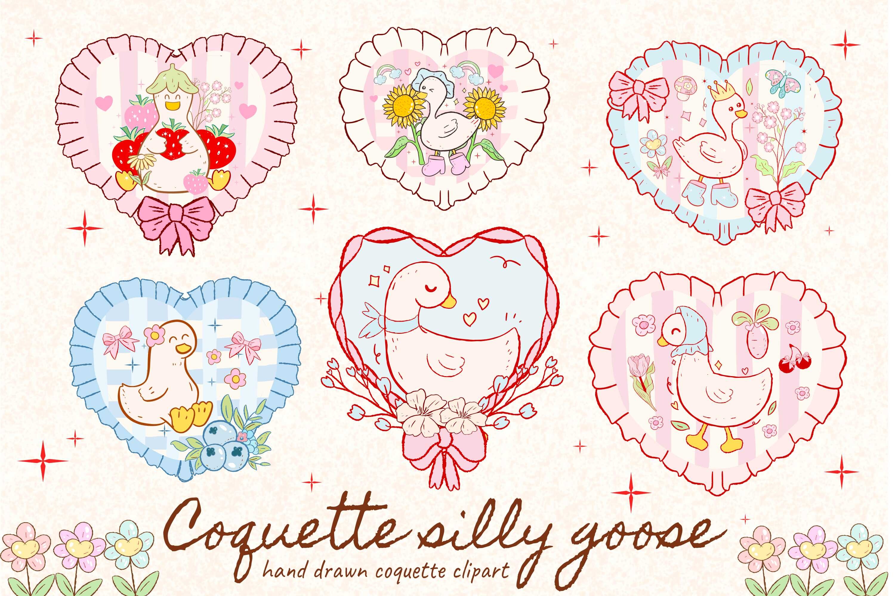 Silly Goose Svg Clipart,vintage Coquette Graphic by Aime-art · Creative ...