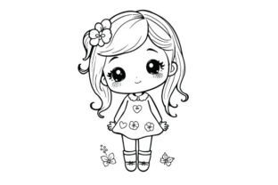 Cartoon Little Girl Graphic by kookkaicartoon · Creative Fabrica