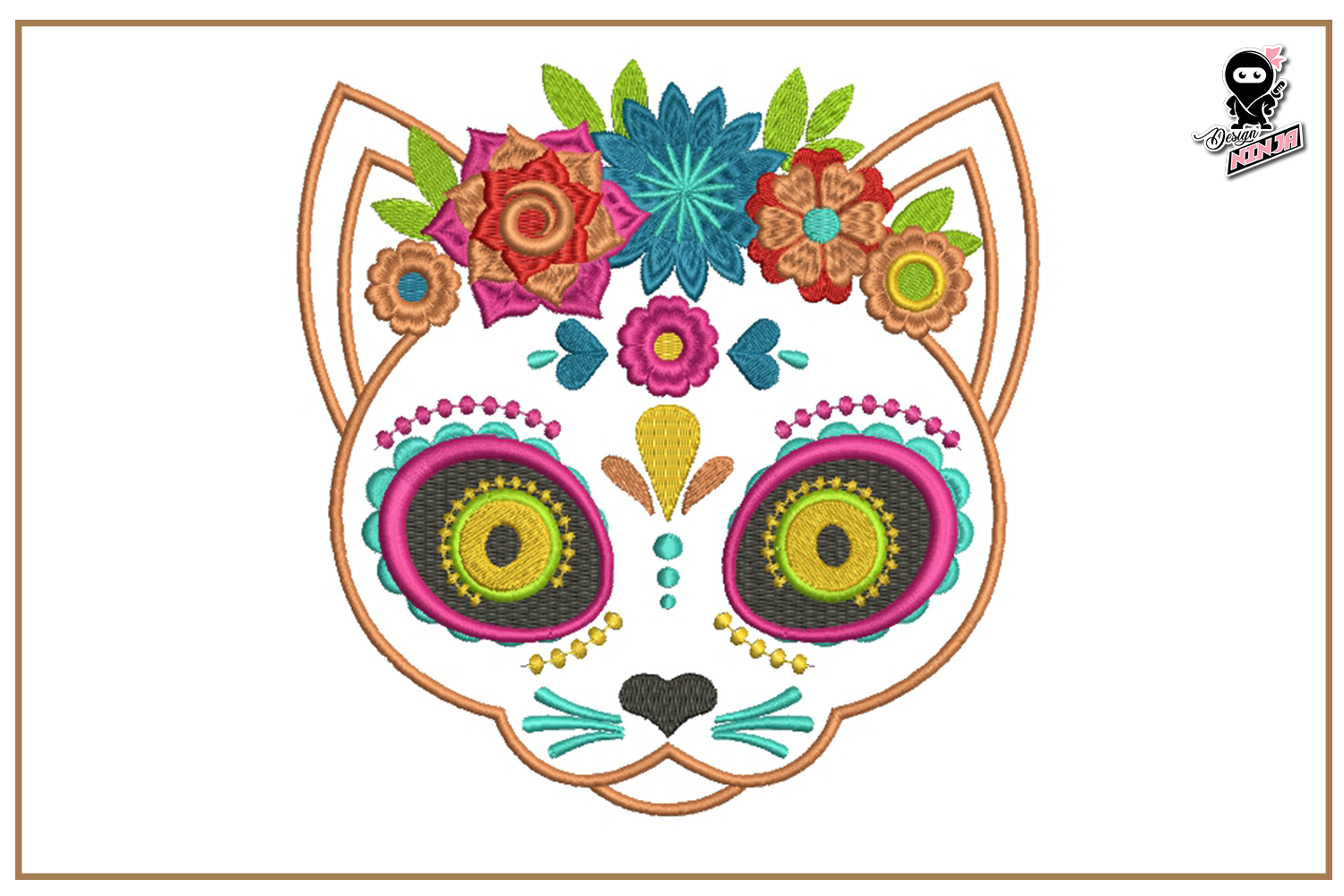 Calavera Cat Portrait, Mexican Style