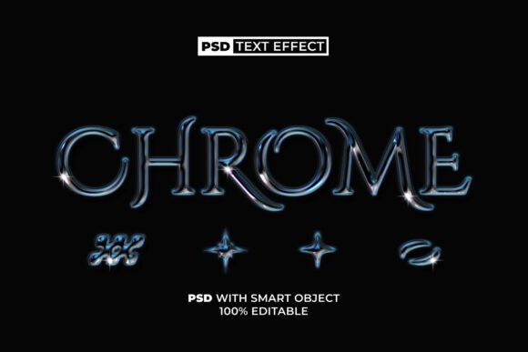 Chrome Text Effect Style Grafica Stili di livello Di Mockmenot